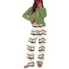Ekouaer Womens Pajamas Long Sleeve Pjs Soft Loungewear 2 Piece Lounge Sets | Loose Pants with Pockets,Comfy Fall Winter Sleepwear(Ombre Green)