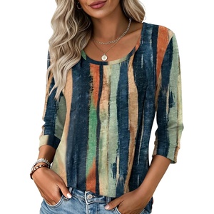 Ekouaer 3/4 Sleeve Womens Tops Scoop Neck T Shirts 2026 Casual Basic Tees | Casual Tops,Cute Basic Tops Vacation Outfits,Comfy Basic Tees,Loose Fit Tops For All-Season Daily Wear,available in S-3XL(Multicolor-cx289)