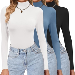 Ekouaer Womens 3 Pack Turtleneck Shirts Long Sleeve Mock Undershirts | Mock Neck, Soft Base Layer Thermal Tops, Underwear Stretchy Fit, Buttery Soft, Fashion Winter Clothes(Black/White/Blue)