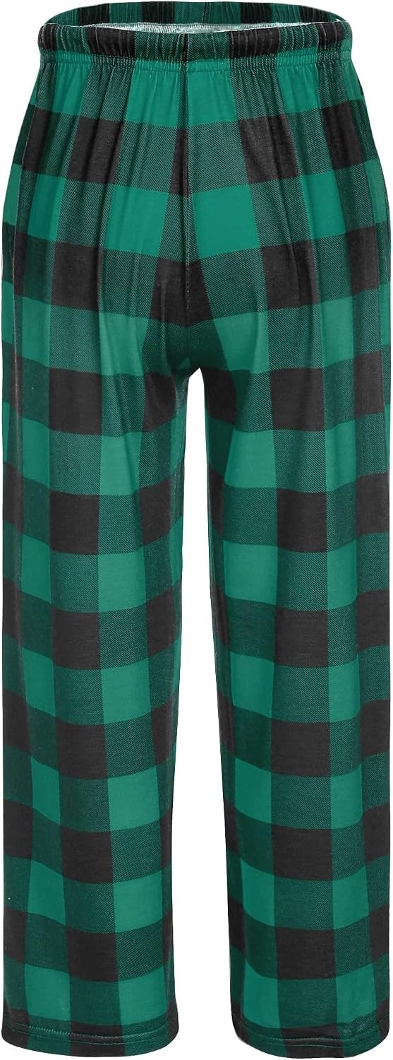 image:imageEkouaer Boys Pajama Pants Plaid Bottoms Comfy Elastic Waist Pjs Bottoms Safe and skinfriendly fabric elastic waistband and trendy pattern boys lounge pants ideal for Gifts and Daily WearYarn Dyed Lattice8