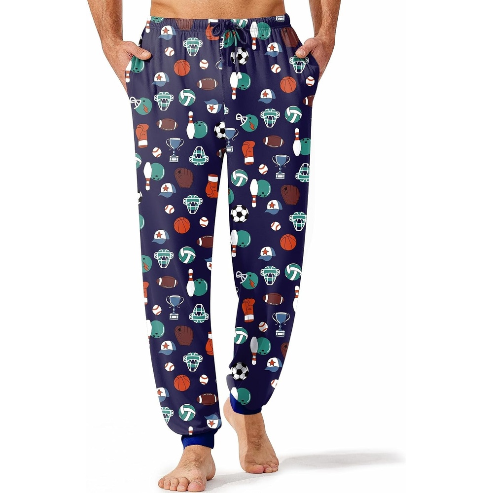 image:imageEkouaer Mens Pajama Pants Jogger Comfy Loungewear with Pockets Drawstring  Lightweight sleep pants pockets soft after washes drawstring adjusts ankle cuffs great gift Roomy without being sloppyAmerican Football