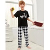 Ekouaer Boys Pajama Pants Plaid Bottoms Comfy Elastic Waist Pjs Bottoms | Safe and skin-friendly fabric, elastic waistband and trendy pattern boy’s lounge pants, ideal for Gifts and Daily Wear(A-yarn Dyed Lattice16-black)