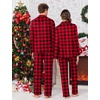 Ekouaer Christmas Family Matching Pajamas Long Sleeve Button Down Pj Set | Festival Party Holiday Sleepwear,Comfy Soft Long Pants Lounge Set,Classic Notch Collar,Matching Set for Couples