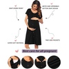Ekouaer Labor Delivery Gown Nursing Braeastfeeding Dress Maternity Clothes(A-black)