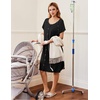 Ekouaer Labor Delivery Gown Nursing Braeastfeeding Dress Maternity Clothes(A-black)