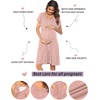 Ekouaer Labor Delivery Gown Nursing Braeastfeeding Dress Maternity Clothes(Dirty Pink)