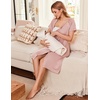Ekouaer Labor Delivery Gown Nursing Braeastfeeding Dress Maternity Clothes(Dirty Pink)