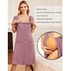 Ekouaer Labor Delivery Gown Nursing Braeastfeeding Dress Maternity Clothes(Gray Purple)