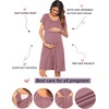 Ekouaer Labor Delivery Gown Nursing Braeastfeeding Dress Maternity Clothes(Gray Purple)