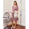Ekouaer Labor Delivery Gown Nursing Braeastfeeding Dress Maternity Clothes(Gray Purple)