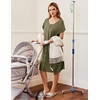 Ekouaer Labor Delivery Gown Nursing Braeastfeeding Dress Maternity Clothes(Green)