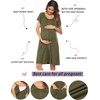 Ekouaer Labor Delivery Gown Nursing Braeastfeeding Dress Maternity Clothes(Green)