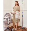 Ekouaer Labor Delivery Gown Nursing Braeastfeeding Dress Maternity Clothes(Khaki)