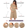Ekouaer Labor Delivery Gown Nursing Braeastfeeding Dress Maternity Clothes(Khaki)