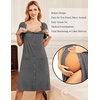 Ekouaer Labor Delivery Gown Nursing Braeastfeeding Dress Maternity Clothes(Light Grey)
