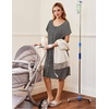Ekouaer Labor Delivery Gown Nursing Braeastfeeding Dress Maternity Clothes(Light Grey)