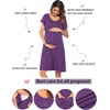 Ekouaer Labor Delivery Gown Nursing Braeastfeeding Dress Maternity Clothes(Purple)