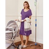 Ekouaer Labor Delivery Gown Nursing Braeastfeeding Dress Maternity Clothes(Purple)