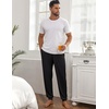 Ekouaer Mens Pajama Pants Jogger Comfy Loungewear with Pockets Drawstring | Lightweight sleep pants pockets, soft after washes, drawstring adjusts, ankle cuffs, great gift, Roomy without being sloppy(Black)