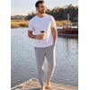 Ekouaer Mens Pajama Pants Jogger Comfy Loungewear with Pockets Drawstring | Lightweight sleep pants pockets, soft after washes, drawstring adjusts, ankle cuffs, great gift, Roomy without being sloppy(2 Pack-black+light Grey)