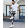 Ekouaer Mens Pajama Pants Jogger Comfy Loungewear with Pockets Drawstring | Lightweight sleep pants pockets, soft after washes, drawstring adjusts, ankle cuffs, great gift, Roomy without being sloppy(Black Plaid)
