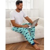 Ekouaer Mens Pajama Pants Jogger Comfy Loungewear with Pockets Drawstring | Lightweight sleep pants pockets, soft after washes, drawstring adjusts, ankle cuffs, great gift, Roomy without being sloppy(Coastal Shark)
