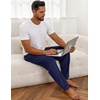 Ekouaer Mens Pajama Pants Jogger Comfy Loungewear with Pockets Drawstring | Lightweight sleep pants pockets, soft after washes, drawstring adjusts, ankle cuffs, great gift, Roomy without being sloppy(Navy Blue)