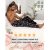 Ekouaer Mens Pajama Pants Jogger Comfy Loungewear with Pockets Drawstring | Lightweight sleep pants pockets, soft after washes, drawstring adjusts, ankle cuffs, great gift, Roomy without being sloppy(Black Christmas)