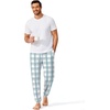 Ekouaer Mens Pajama Pants Jogger Comfy Loungewear with Pockets Drawstring | Lightweight sleep pants pockets, soft after washes, drawstring adjusts, ankle cuffs, great gift, Roomy without being sloppy(Mist Plaid)
