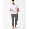 Ekouaer Mens Pajama Pants Jogger Comfy Loungewear with Pockets Drawstring | Lightweight sleep pants pockets, soft after washes, drawstring adjusts, ankle cuffs, great gift, Roomy without being sloppy(Dark Grey)