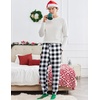 Ekouaer Mens Pajama Pants Jogger Comfy Loungewear with Pockets Drawstring | Lightweight sleep pants pockets, soft after washes, drawstring adjusts, ankle cuffs, great gift, Roomy without being sloppy(Black Plaid+red Plaid)