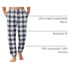 Ekouaer Mens Pajama Pants Jogger Comfy Loungewear with Pockets Drawstring | Lightweight sleep pants pockets, soft after washes, drawstring adjusts, ankle cuffs, great gift, Roomy without being sloppy(Black Plaid)