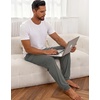 Ekouaer Mens Pajama Pants Jogger Comfy Loungewear with Pockets Drawstring | Lightweight sleep pants pockets, soft after washes, drawstring adjusts, ankle cuffs, great gift, Roomy without being sloppy(Dark Grey)