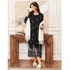 Ekouaer Women Robe Zipper House Coat Full Length Nightgowns with Pockets | Pockets, V Neck, Soft and Comfy(Black Ethnic Print)