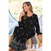 Ekouaer Women Robe Zipper House Coat Full Length Nightgowns with Pockets | Pockets, V Neck, Soft and Comfy(Black Ethnic Print)