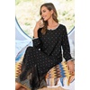 Ekouaer Women Robe Zipper House Coat Full Length Nightgowns with Pockets | Pockets, V Neck, Soft and Comfy(Black Feather)