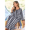 Ekouaer Women Robe Zipper House Coat Full Length Nightgowns with Pockets | Pockets, V Neck, Soft and Comfy(Black and White Plaid)