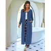 Ekouaer Women Robe Zipper House Coat Full Length Nightgowns with Pockets | Pockets, V Neck, Soft and Comfy(Blue)