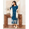 Ekouaer Women Robe Zipper House Coat Full Length Nightgowns with Pockets | Pockets, V Neck, Soft and Comfy(Blue White Floral)