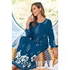 Ekouaer Women Robe Zipper House Coat Full Length Nightgowns with Pockets | Pockets, V Neck, Soft and Comfy(Blue White Floral)