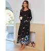 Ekouaer Women Robe Zipper House Coat Full Length Nightgowns with Pockets | Pockets, V Neck, Soft and Comfy(Colorful Butterfly)