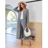 Ekouaer Women Robe Zipper House Coat Full Length Nightgowns with Pockets | Pockets, V Neck, Soft and Comfy(Light Grey)