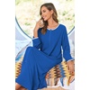 Ekouaer Women Robe Zipper House Coat Full Length Nightgowns with Pockets | Pockets, V Neck, Soft and Comfy(Navy)