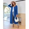 Ekouaer Women Robe Zipper House Coat Full Length Nightgowns with Pockets | Pockets, V Neck, Soft and Comfy(Navy)