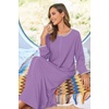 Ekouaer Women Robe Zipper House Coat Full Length Nightgowns with Pockets | Pockets, V Neck, Soft and Comfy(Purple)