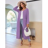 Ekouaer Women Robe Zipper House Coat Full Length Nightgowns with Pockets | Pockets, V Neck, Soft and Comfy(Purple)