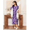 Ekouaer Women Robe Zipper House Coat Full Length Nightgowns with Pockets | Pockets, V Neck, Soft and Comfy(Purple Floral)