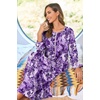 Ekouaer Women Robe Zipper House Coat Full Length Nightgowns with Pockets | Pockets, V Neck, Soft and Comfy(Purple Floral)