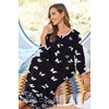 Ekouaer Women Robe Zipper House Coat Full Length Nightgowns with Pockets | Pockets, V Neck, Soft and Comfy(White Butterfly)