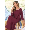 Ekouaer Women Robe Zipper House Coat Full Length Nightgowns with Pockets | Pockets, V Neck, Soft and Comfy(Wine Red)